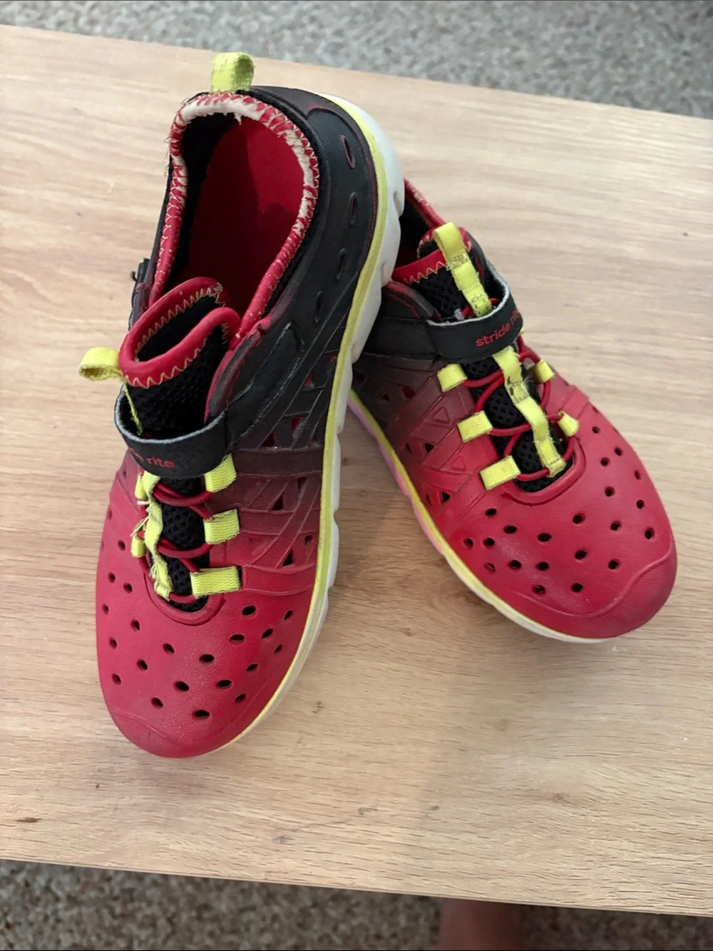 Stride Rite Red and Yellow Kids' Water Shoes